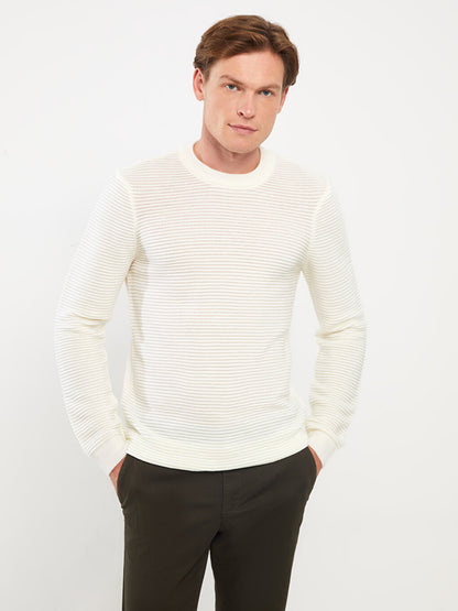 Crew Neck Long Sleeve Men's Knitwear Sweater