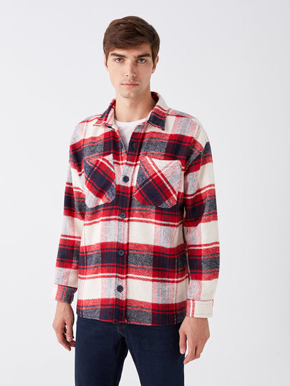 Comfortable Fit Long Sleeve Plaid Men's Lumberjack Shirt Jacket