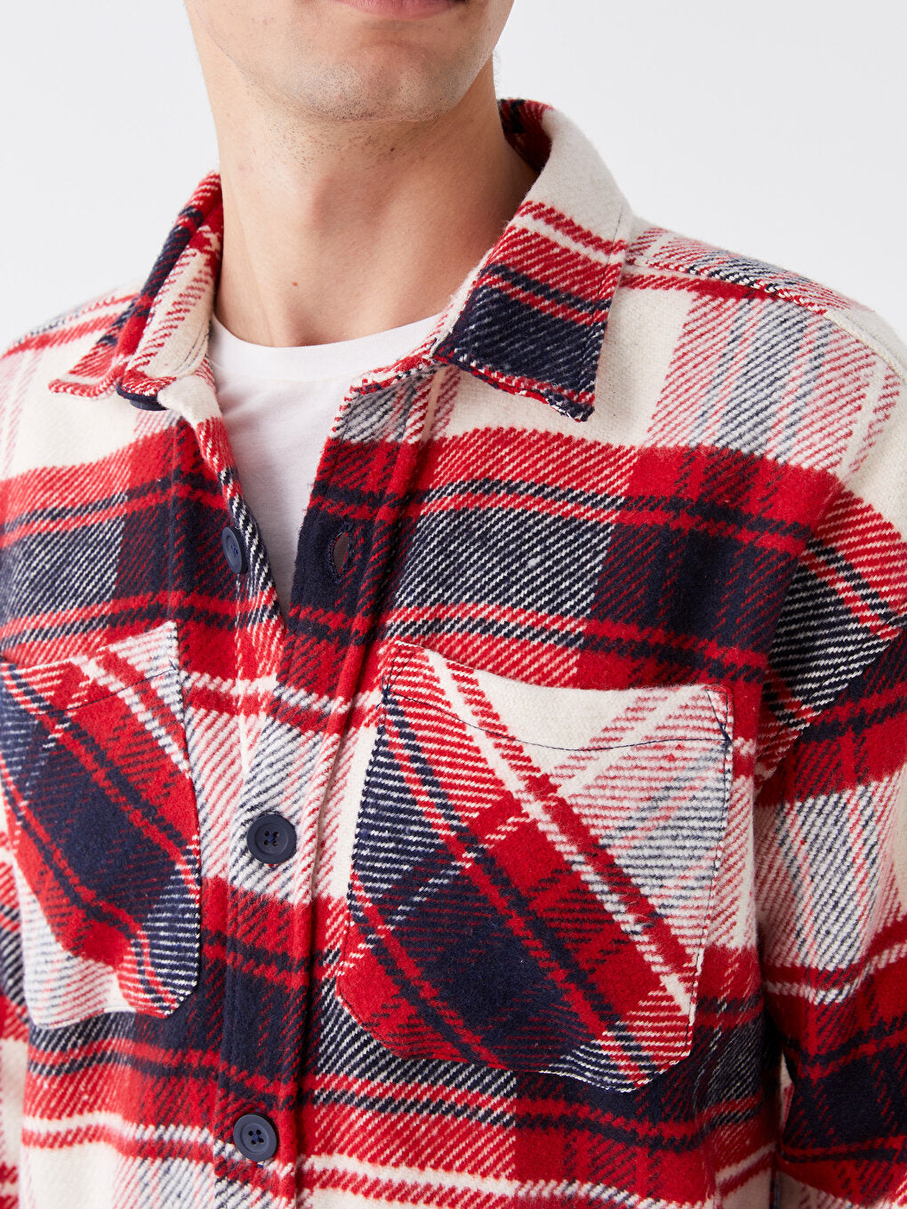 Comfortable Fit Long Sleeve Plaid Men's Lumberjack Shirt Jacket