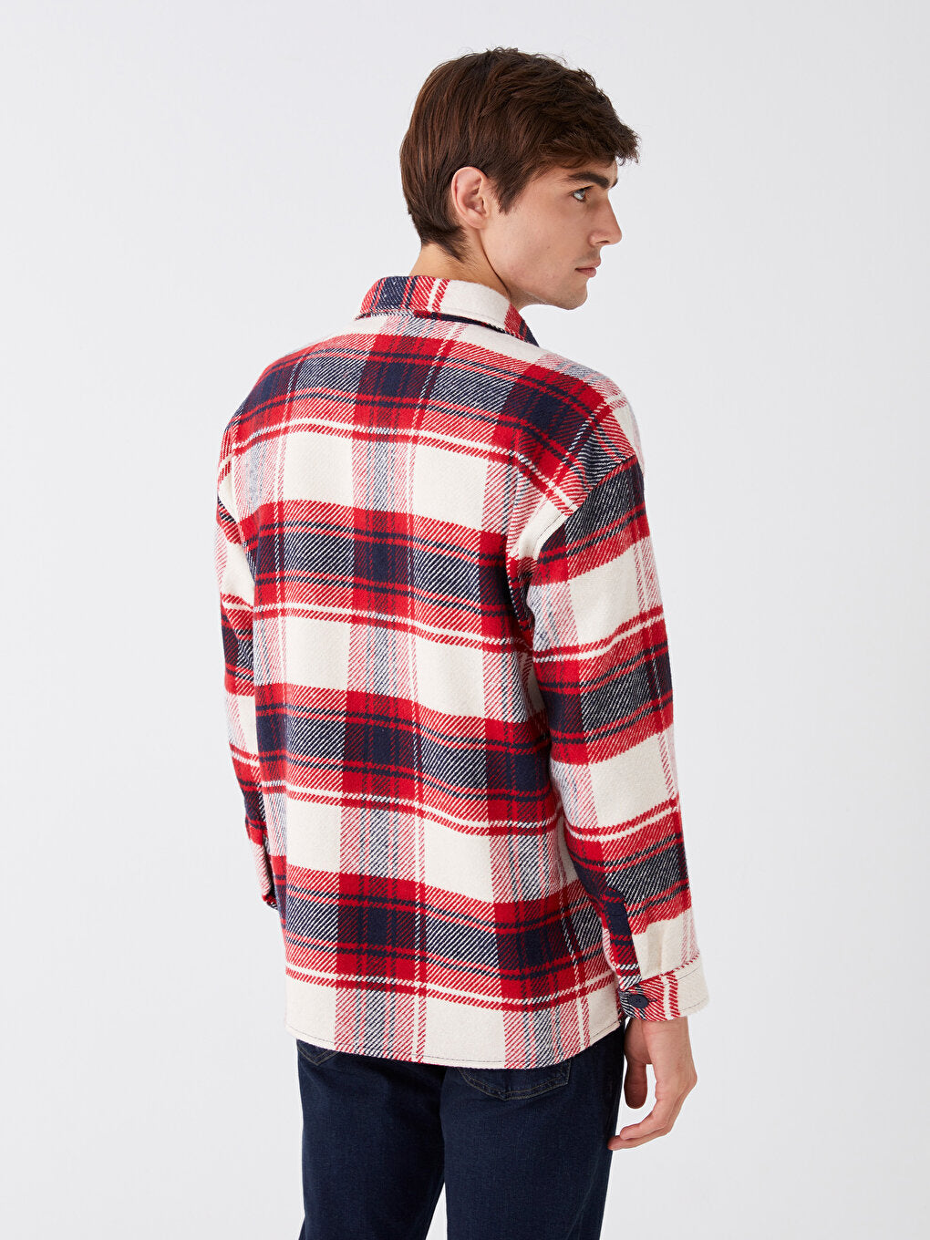 Comfortable Fit Long Sleeve Plaid Men's Lumberjack Shirt Jacket