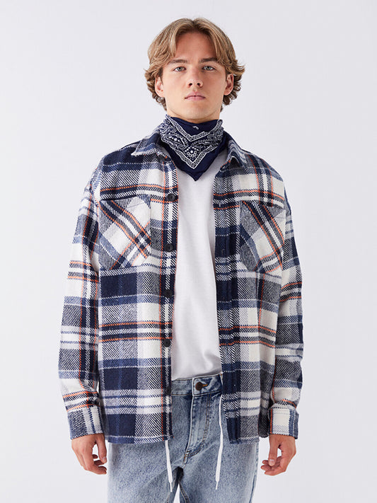 Comfortable Fit Long Sleeve Plaid Men's Lumberjack Shirt Jacket