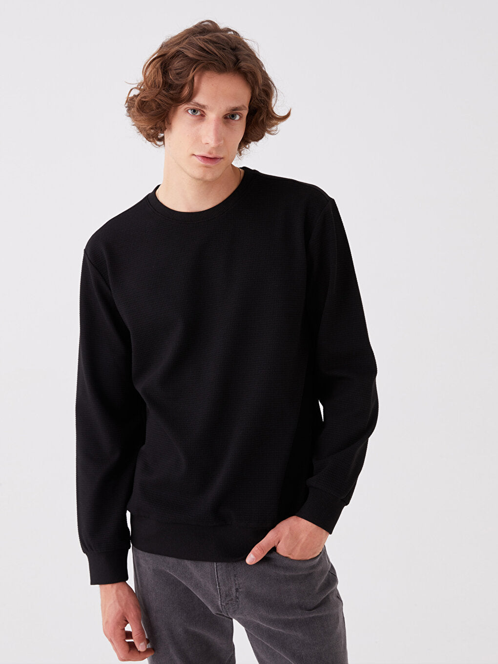 Crew Neck Long Sleeve Men's Sweatshirt