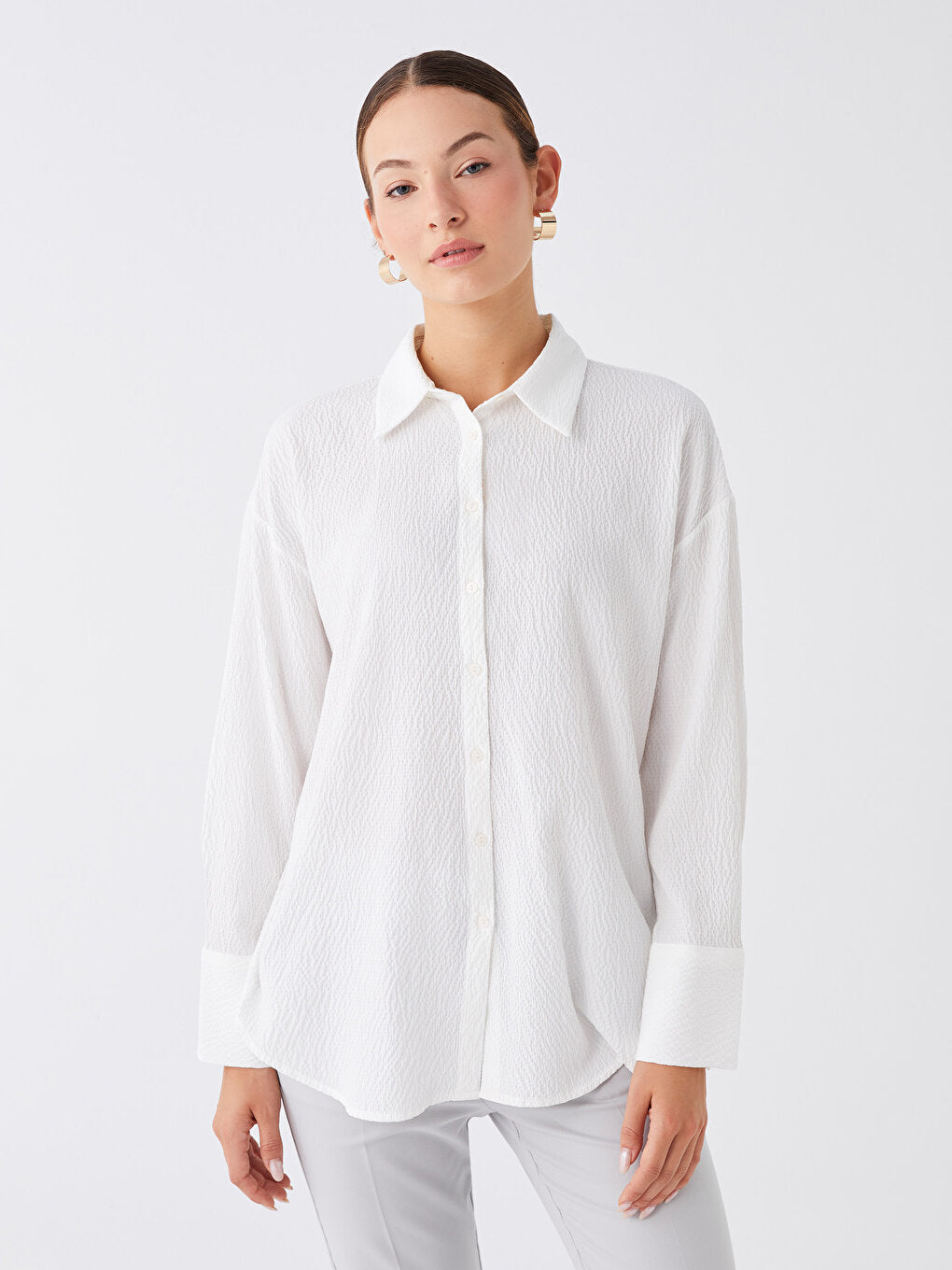 Plain Long Sleeve Women's Shirt