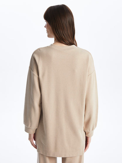 Crew Neck Plain Long Sleeve Women's Tunic