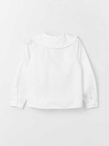 Baby Collar Basic Long Sleeve Girl's Shirt