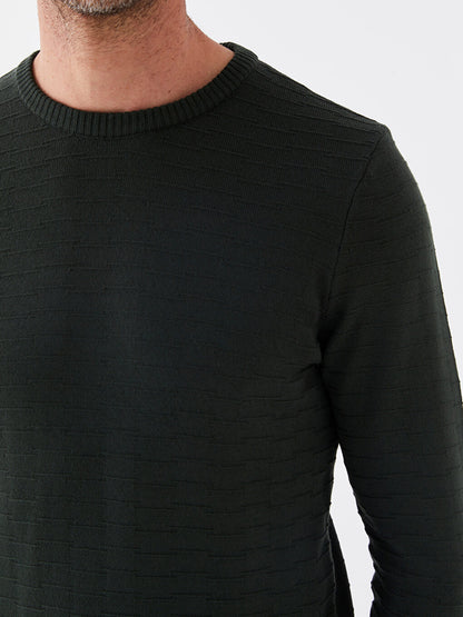 Crew Neck Long Sleeve Men's Knitwear Sweater