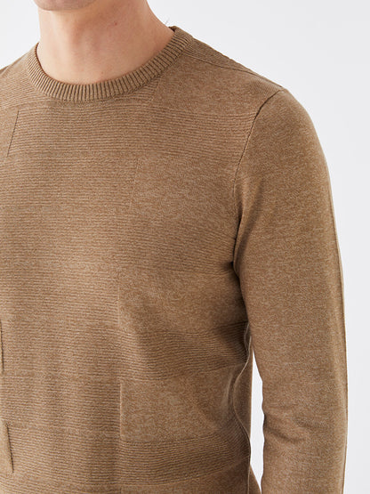 Crew Neck Long Sleeve Men's Knitwear Sweater