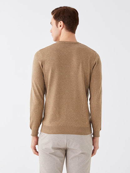 Crew Neck Long Sleeve Men's Knitwear Sweater