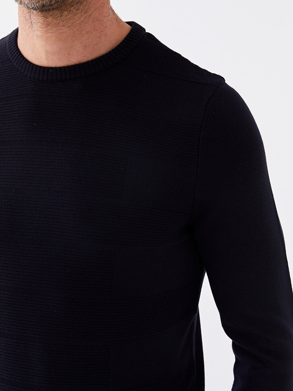 Crew Neck Long Sleeve Men's Knitwear Sweater