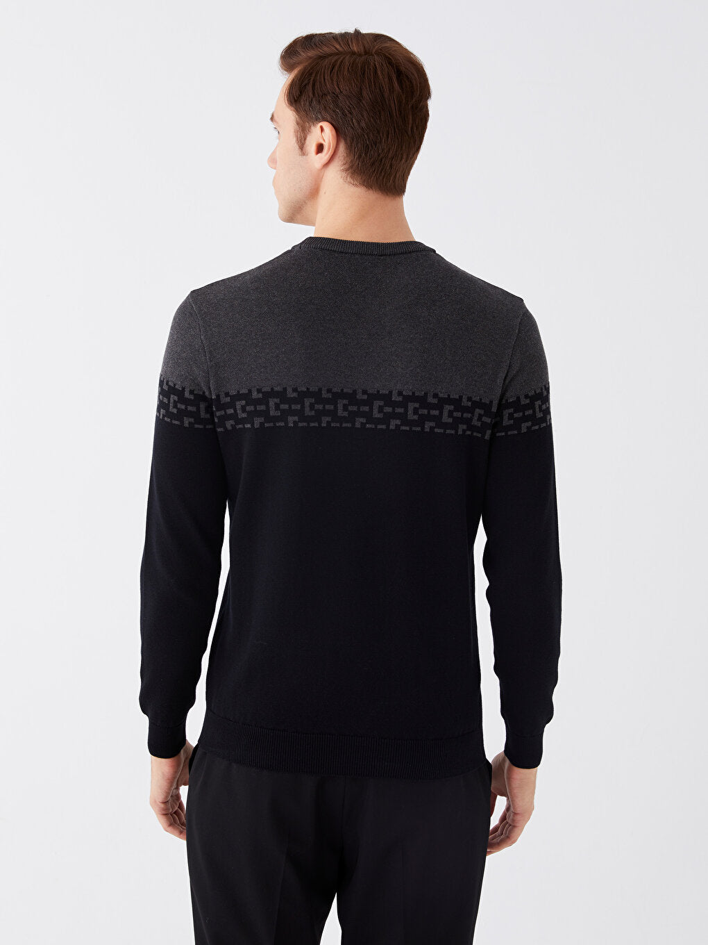 Crew Neck Long Sleeve Men's Knitwear Sweater