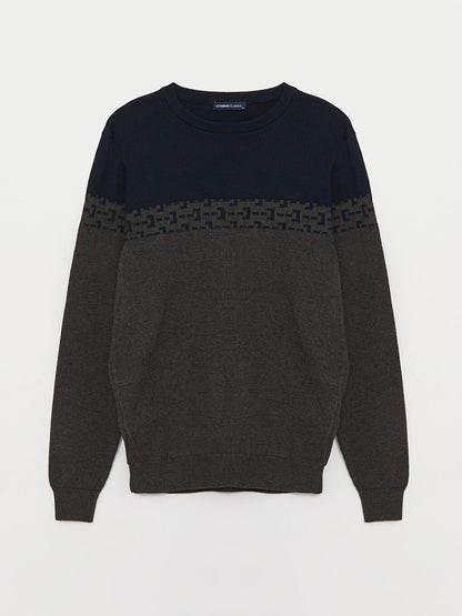 Crew Neck Long Sleeve Men's Knitwear Sweater