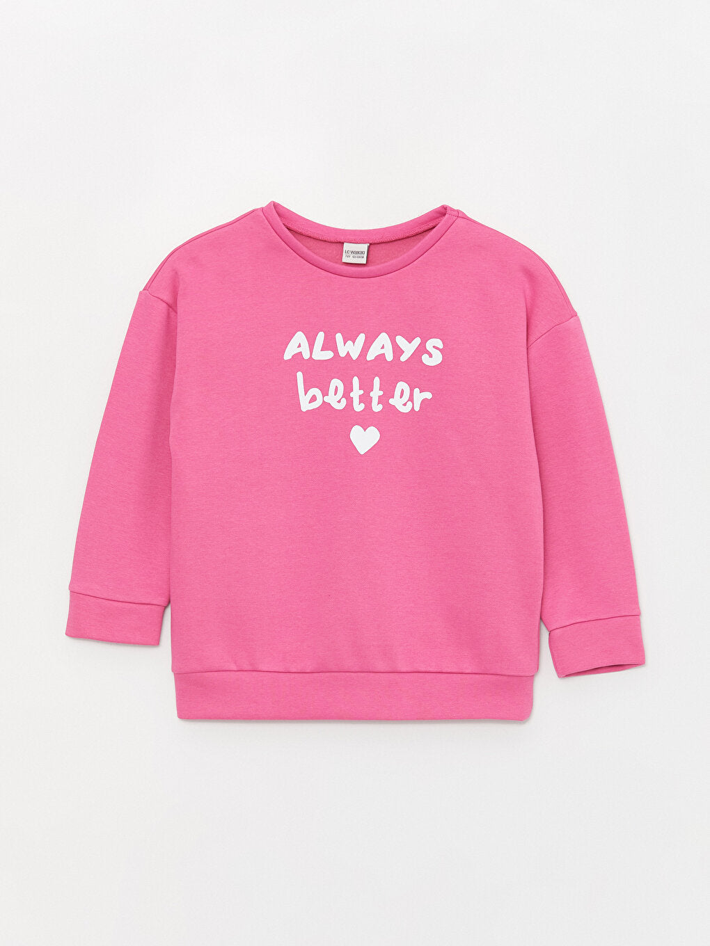 Crew Neck Printed Long Sleeve Girl's Sweatshirt