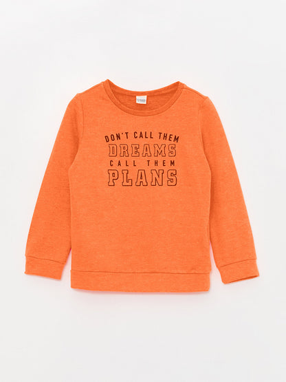 Crew-Neck Printed Long Sleeve Girl's Sweatshirt