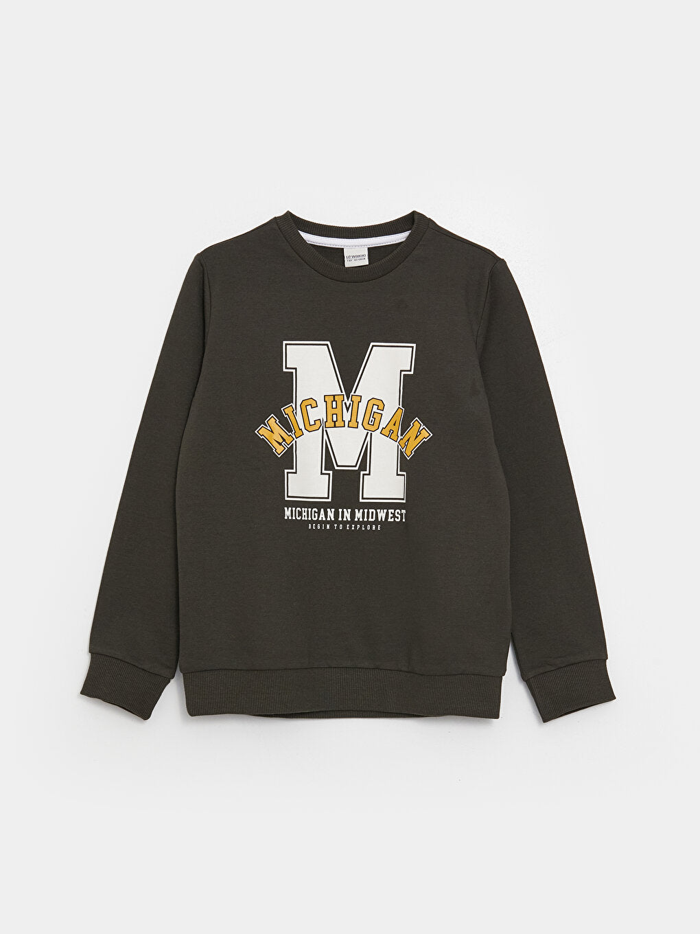 Crew Neck Printed Long Sleeve Boy's Sweatshirt