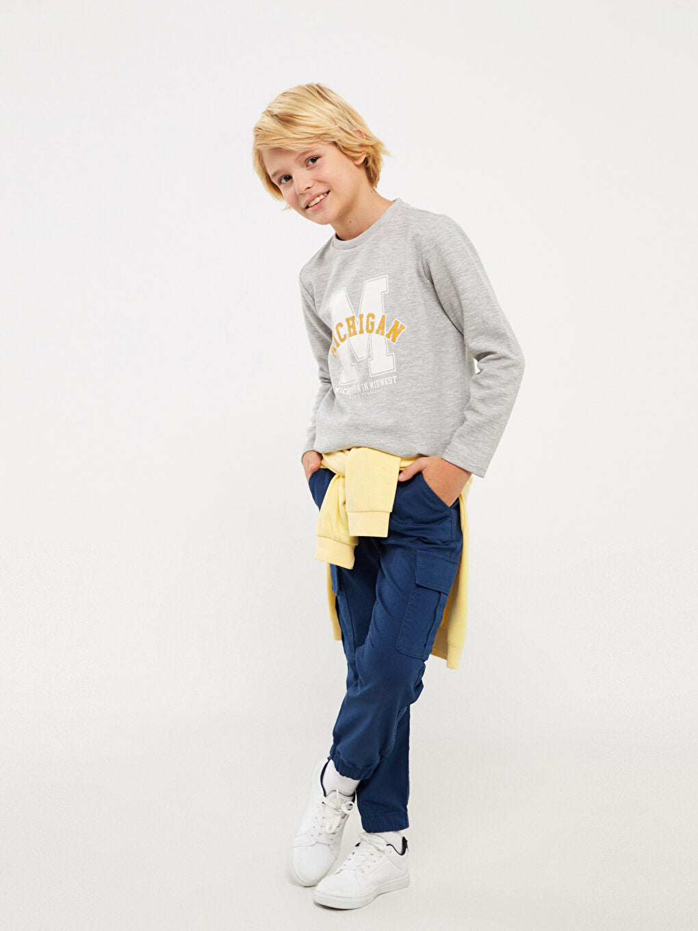 Crew Neck Printed Long Sleeve Boy's Sweatshirt