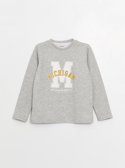 Crew Neck Printed Long Sleeve Boy's Sweatshirt