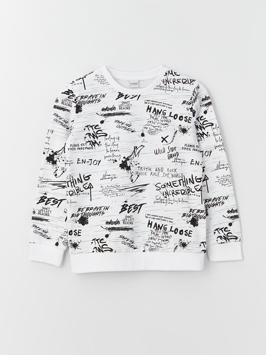 Crew Neck Printed Long Sleeve Boy's Sweatshirt