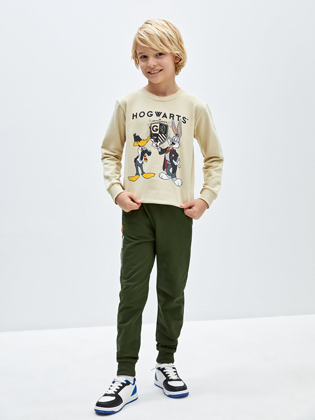 Printed Boys' Jogger Sweatpants with Elastic Waistband