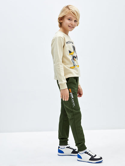 Printed Boys' Jogger Sweatpants with Elastic Waistband