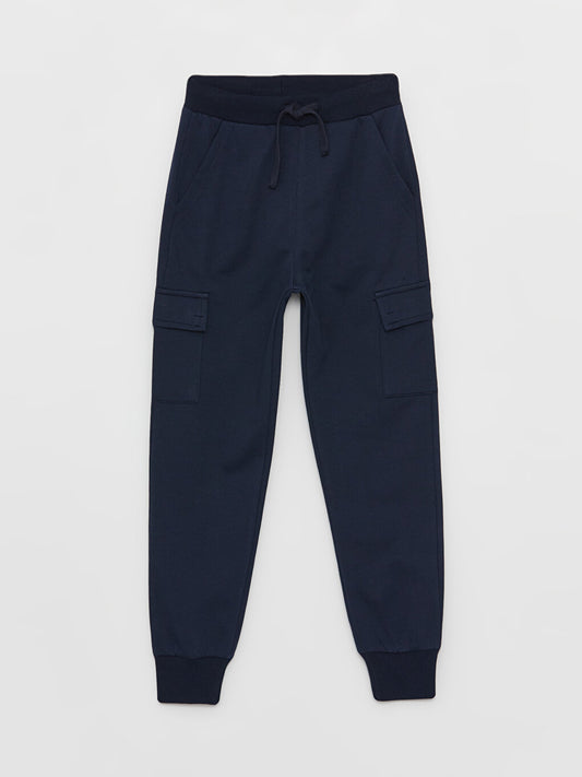 Boys' Cargo Sweatpants with Elastic Waist