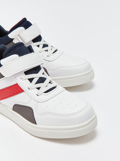 Color Blocked Boys' Sports Shoes with Laces and Velcro