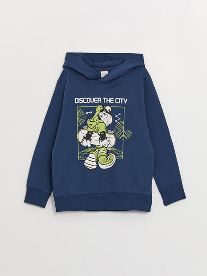 Nostalgic Monkey Printed Long Sleeve Boys' Hoodie