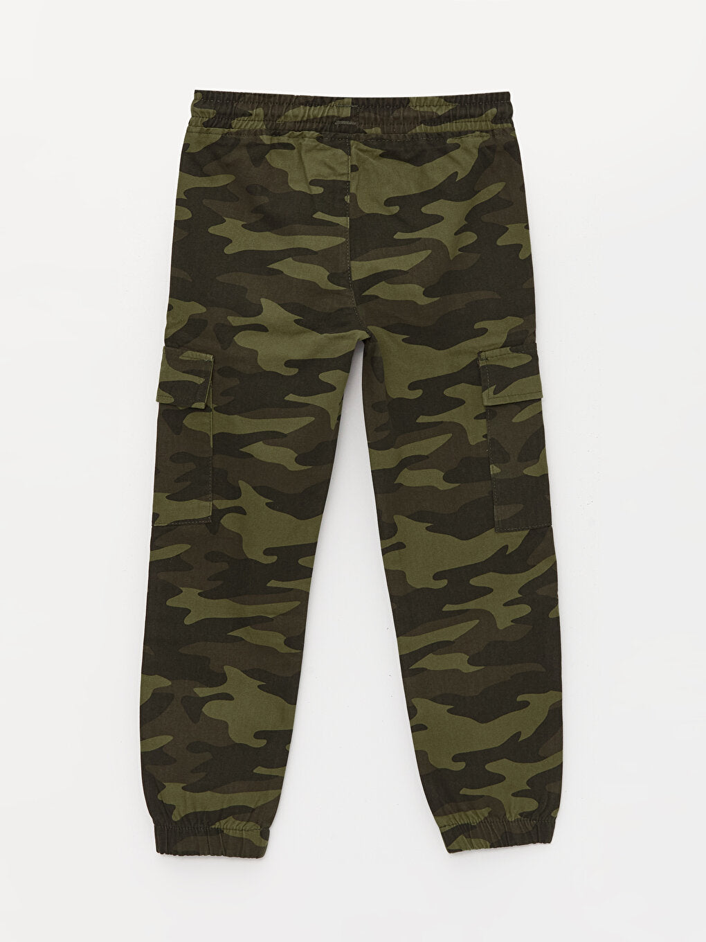 Camouflage Patterned Boy Cargo Pants with Elastic Waist