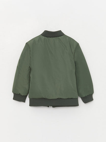 College Neck Plain Baby Boy Bomber Coat