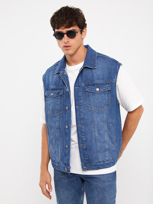 Standard Pattern Men's Jean Vest