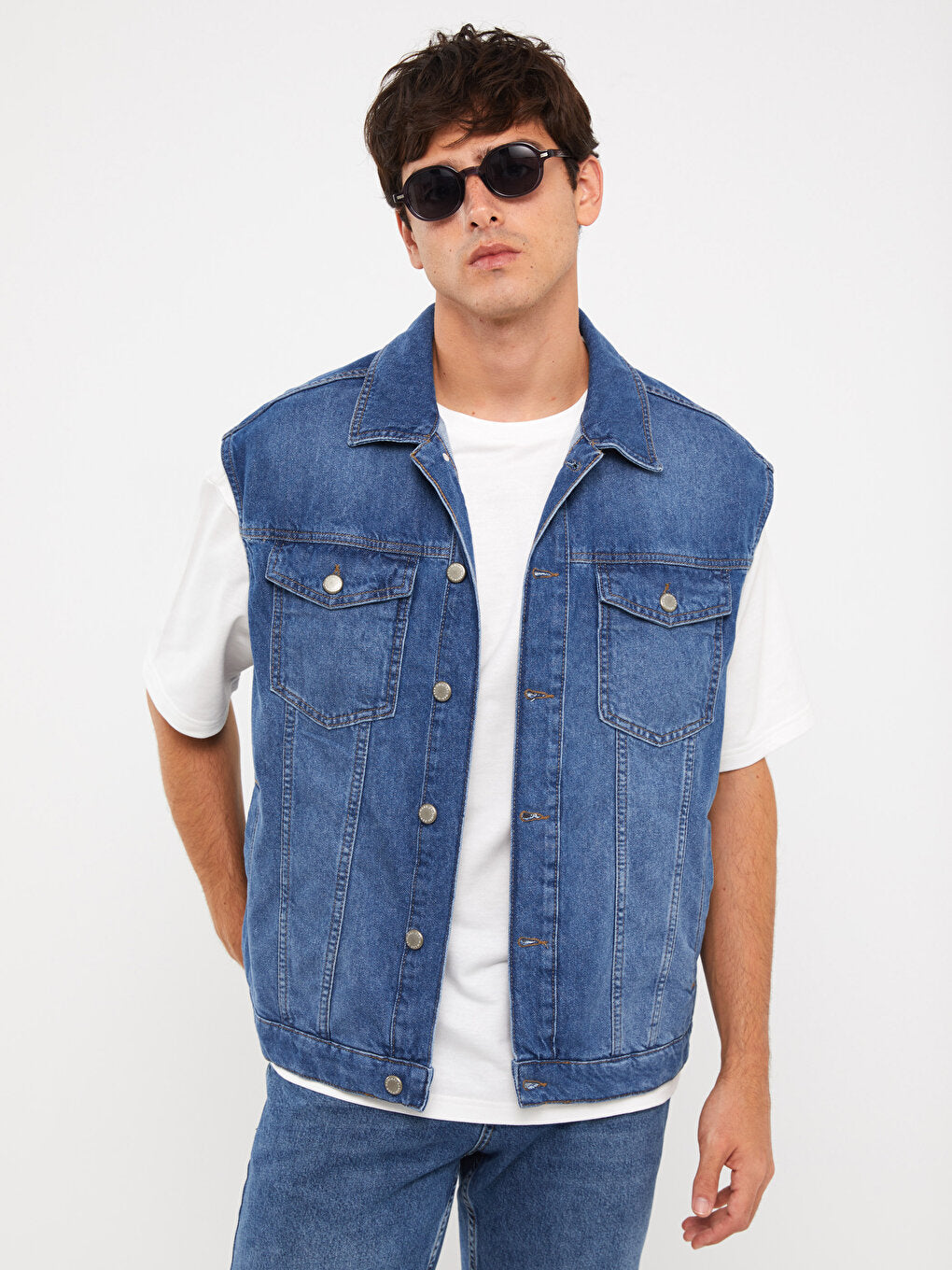 Standard Pattern Men's Jean Vest