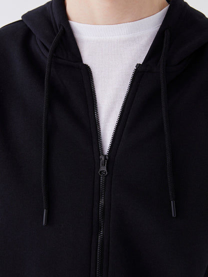 Hooded Long Sleeve Men's Zipper Sweatshirt