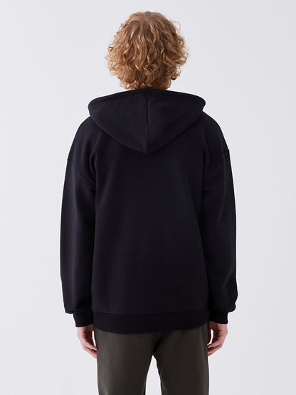 Hooded Long Sleeve Men's Zipper Sweatshirt