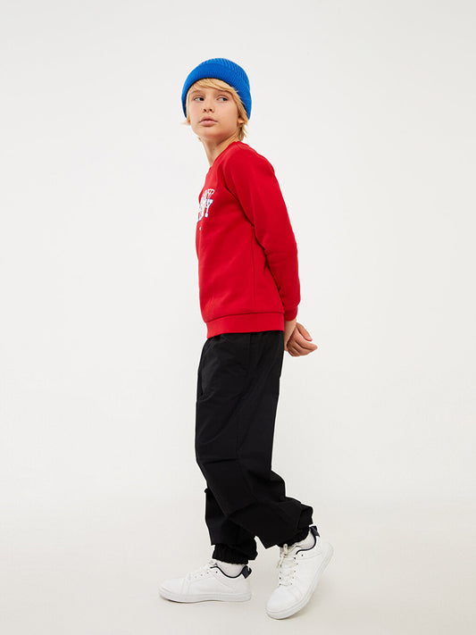 Basic Boy's Trousers with Elastic Waist