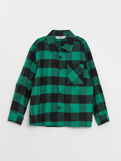 Comfortable Fit Plaid Boy's Shirt Jacket