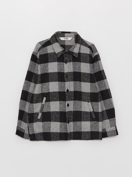 Comfortable Fit Plaid Boy's Shirt Jacket