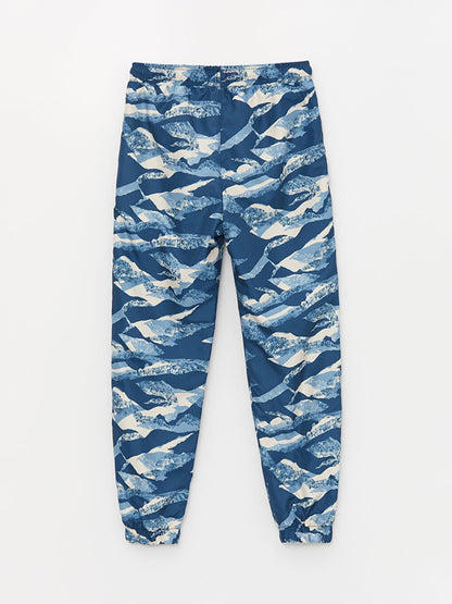 Elastic Waist Printed Fleece Lined Boy's Trousers