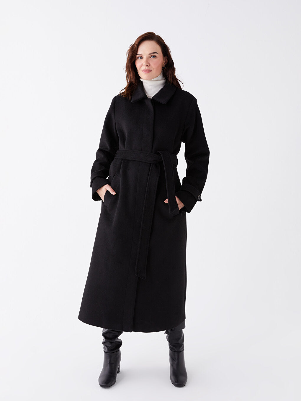 Women's Shirt Collar Plain Cuff Coat