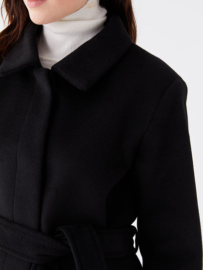 Women's Shirt Collar Plain Cuff Coat