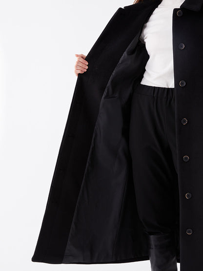 Women's Shirt Collar Plain Cuff Coat