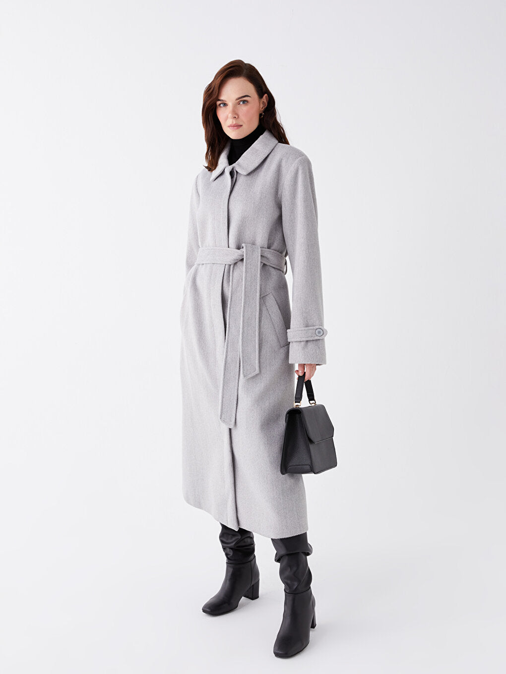 Women's Shirt Collar Plain Cuff Coat