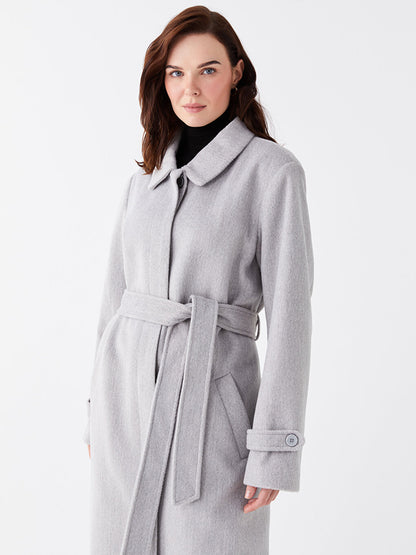 Women's Shirt Collar Plain Cuff Coat