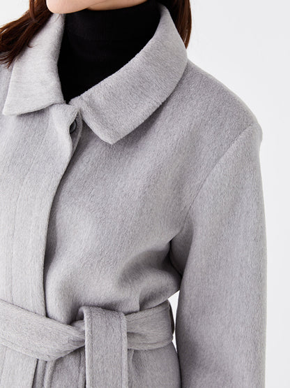 Women's Shirt Collar Plain Cuff Coat