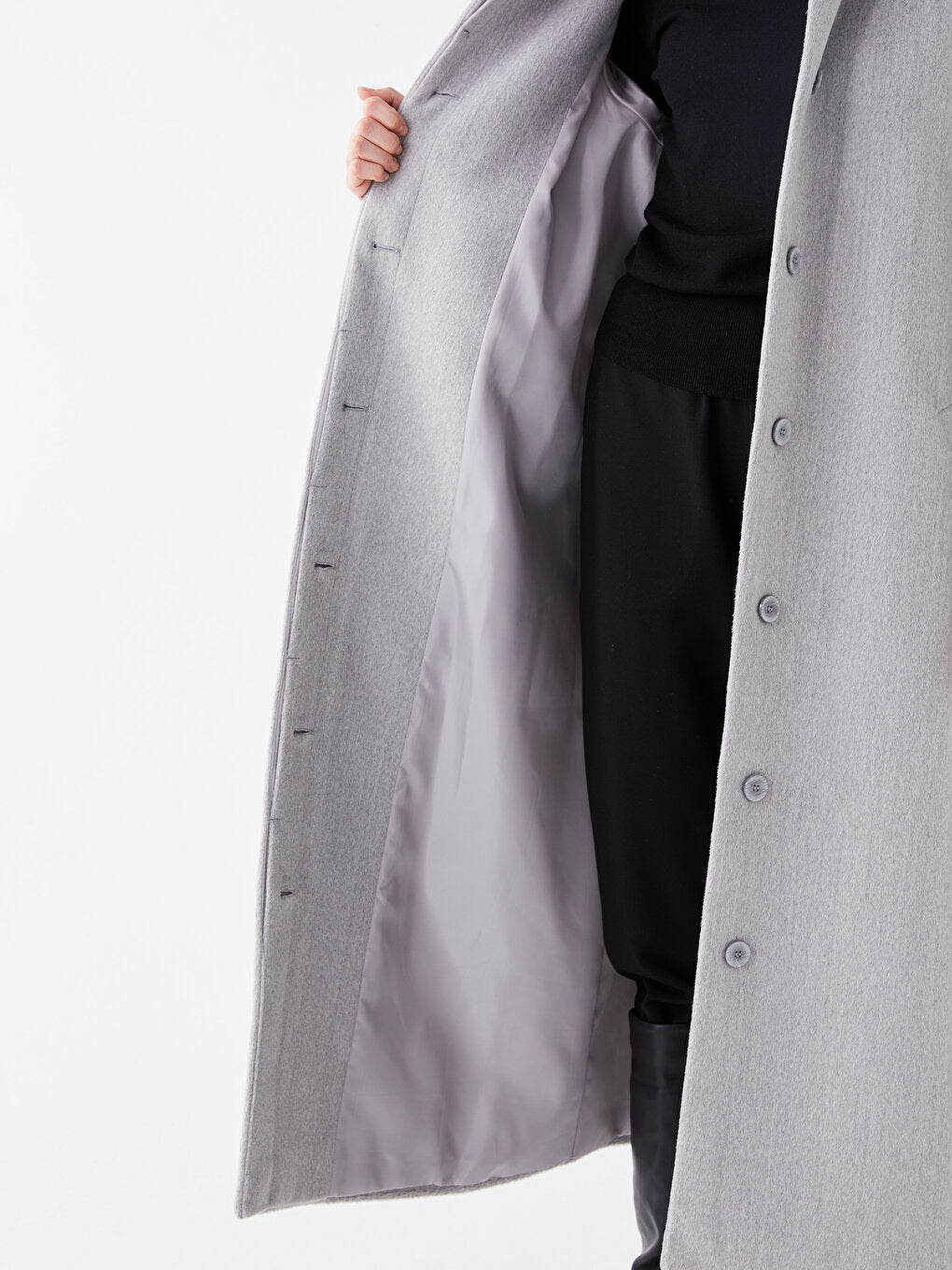 Women's Shirt Collar Plain Cuff Coat