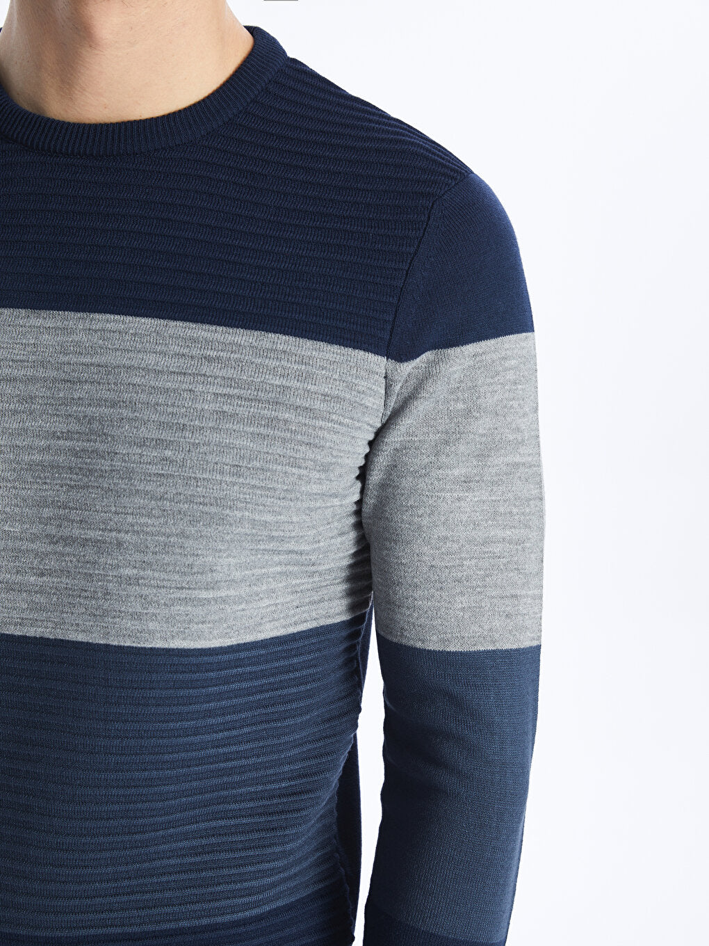 Crew Neck Long Sleeve Men's Knitwear Sweater