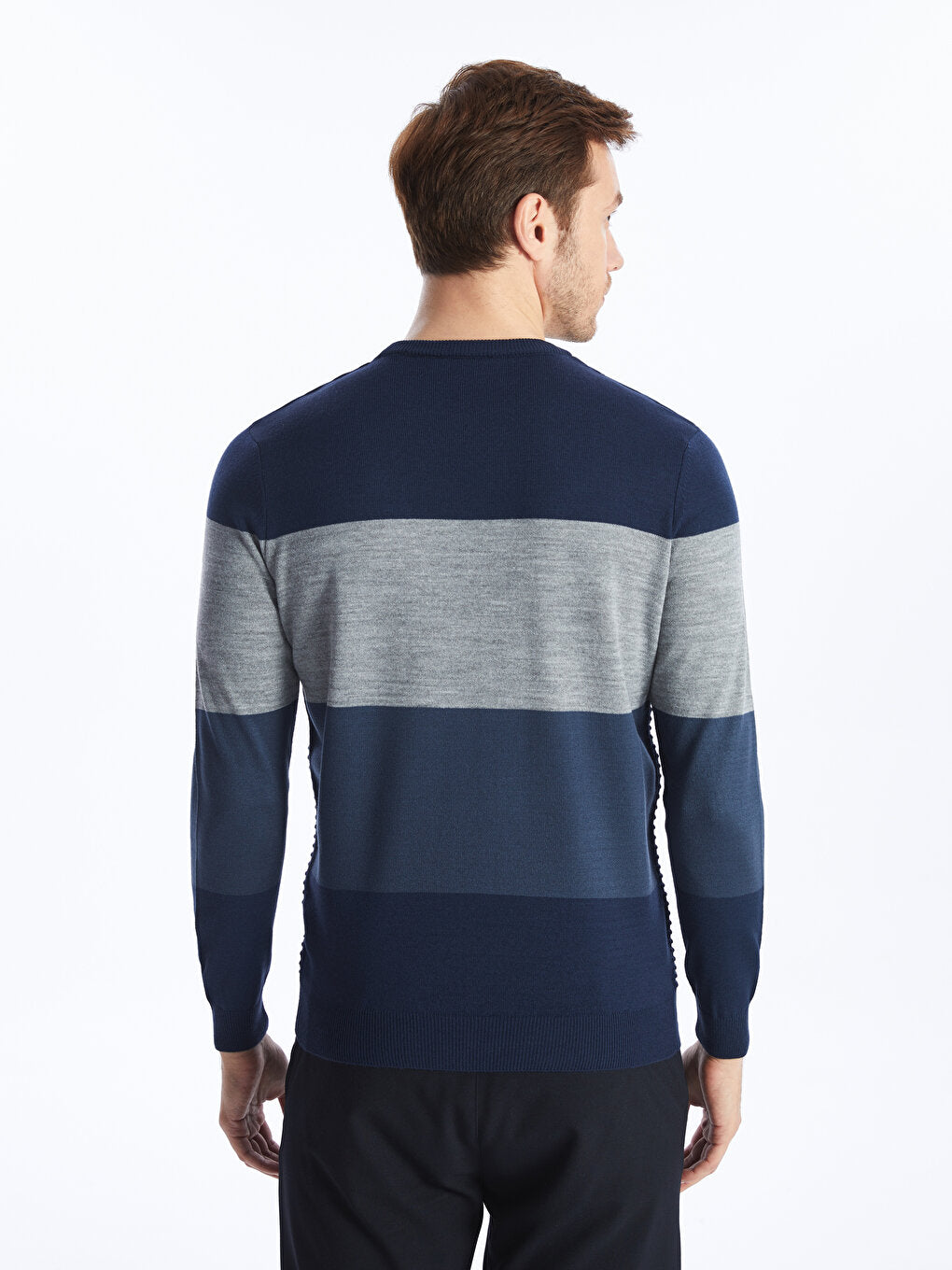 Crew Neck Long Sleeve Men's Knitwear Sweater