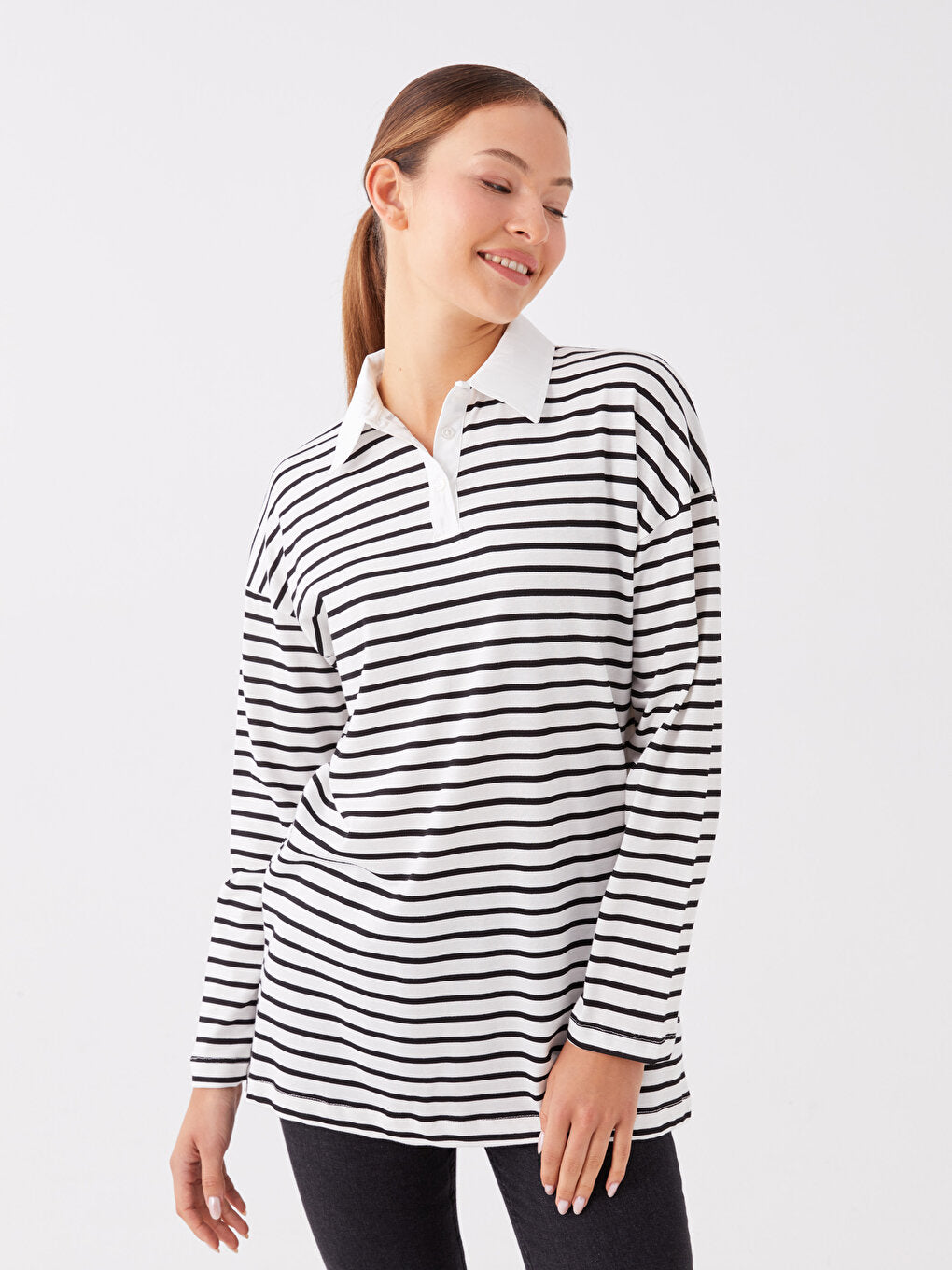 Striped Long Sleeve Women's Shirt Tunic