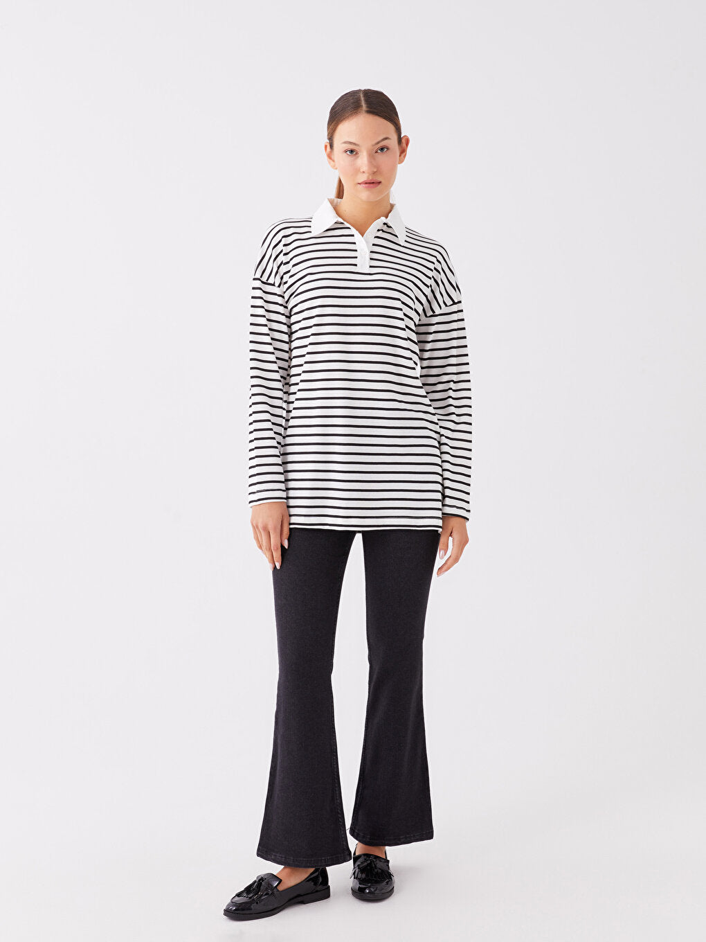 Striped Long Sleeve Women's Shirt Tunic