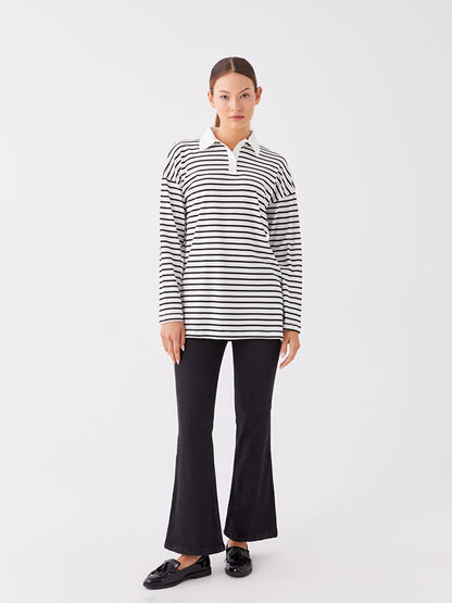 Striped Long Sleeve Women's Shirt Tunic