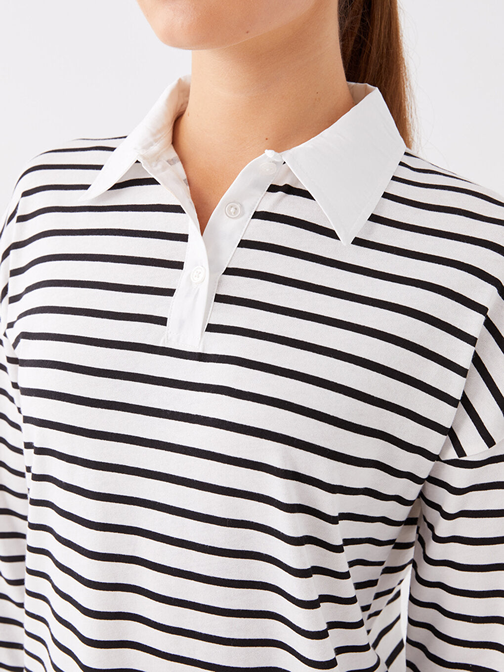 Striped Long Sleeve Women's Shirt Tunic