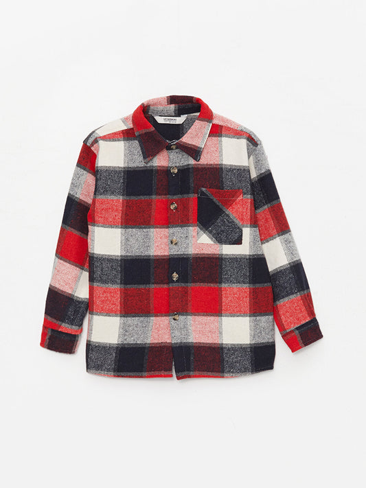 Comfortable Fit Plaid Boy's Shirt Jacket